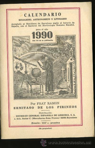 Libros de segunda mano: CALENDARIO RELIGIOSO, ASTRON&Oacute;MICO Y LITERARIO PARA EL A&Ntilde;O 1990