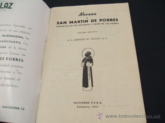 Libros de segunda mano: NOVENA A SAN MARTIN DE LOS POBRES - Foto 2