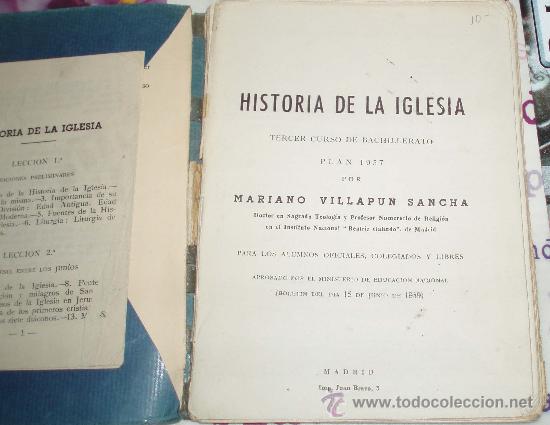 Second hand books: historia de la iglesia 3&ordm; curso de bachillerato 1957