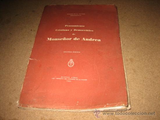 Second hand books: PENSAMIENTO CRISTIANO Y DEMOCRATICO DE MONSE&Ntilde;OR ANDREA  1965