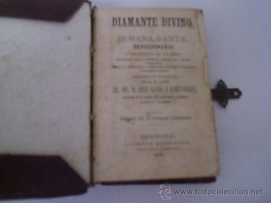 Libros de segunda mano: DEVOCIONARIO O MISAL DIAMANTE DIVINO Y SEMANA SANTA 1878