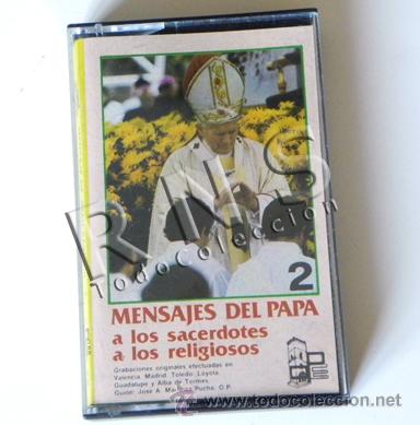 Libros de segunda mano: CASETE MENSAJES DEL PAPA JUAN PABLO II A SACERDOTES RELIGIOSOS n&ordm; 2 VIAJE ESPA&Ntilde;A TOLEDO ETC RELIGI&Oacute;N