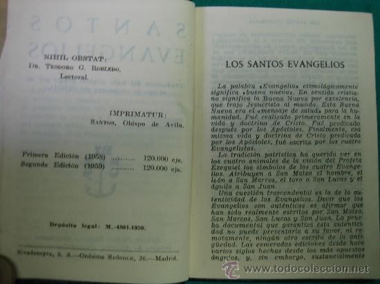 Libros de segunda mano: Santos Evangelios 1959 - Foto 3