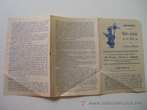 Libros de segunda mano: NOVENA EN HONOR DEL NI&Ntilde;O JES&Uacute;S DE MULA. SANCHEZ MAURANDI A. 1927