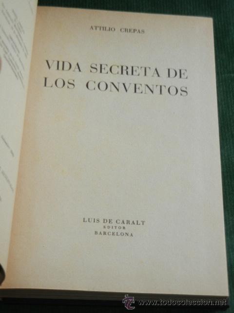 Libros de segunda mano: VIDA SECRETA DE LOS CONVENTOS, DE A.CREPAS - Foto 1