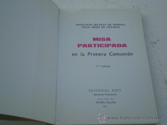 Libros de segunda mano: MISA PARTICIPADA.PRIMERA COMUNION.ESET 1971. - Foto 2