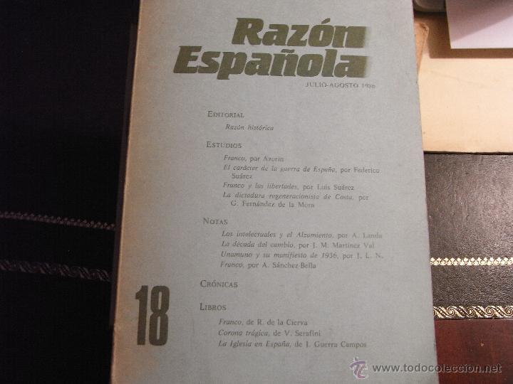 Libros de segunda mano: Raz&oacute;n Espa&ntilde;ola. n&ordm; 18. 1986 - Foto 1