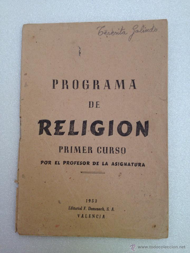Libros de segunda mano: PROGRAMA DE RELIGION PRIMER CURSO DE 1953 - Foto 1