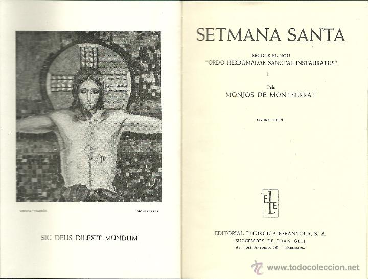 Libros de segunda mano: SETMANA SANTA - LAT&Iacute;N - CATAL&Aacute;N - 1957 - Foto 1