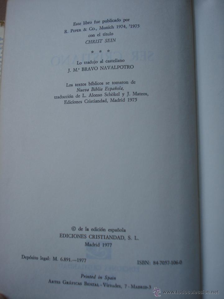 Libros de segunda mano: SER CRISTIANO, HANS K&Uuml;NG. 1977. - Foto 6