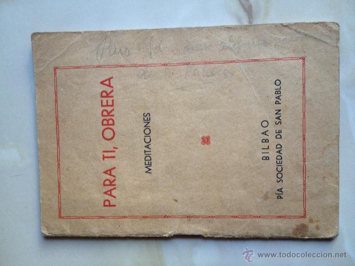 Libros de segunda mano: Para ti, obrera. Meditaciones - Foto 1