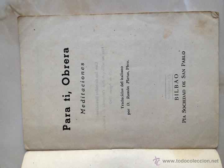 Libros de segunda mano: Para ti, obrera. Meditaciones - Foto 2