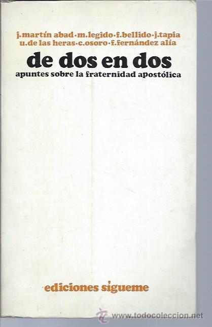 Libros de segunda mano: DE DOS EN DOS, APUNTES SOBRE LA FRATERNIDAD APOSTÃLICA, EDS, SIGUEME SALAMANCA 1981, RÃSTICA - Foto 1 - 47297596