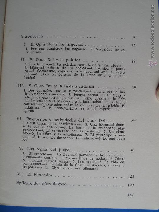 Libros de segunda mano: EL OPUS DEI - ALBERTO MONCADA - INDICE - Foto 3