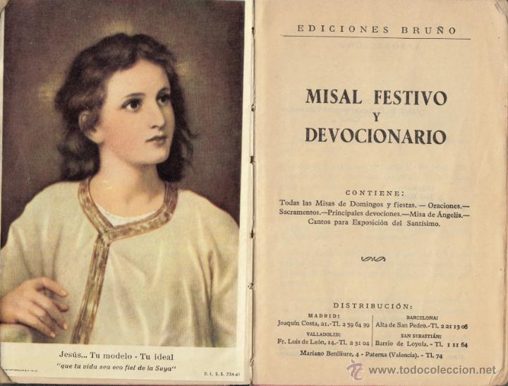 Libros de segunda mano: Misal festivo y devocionario.