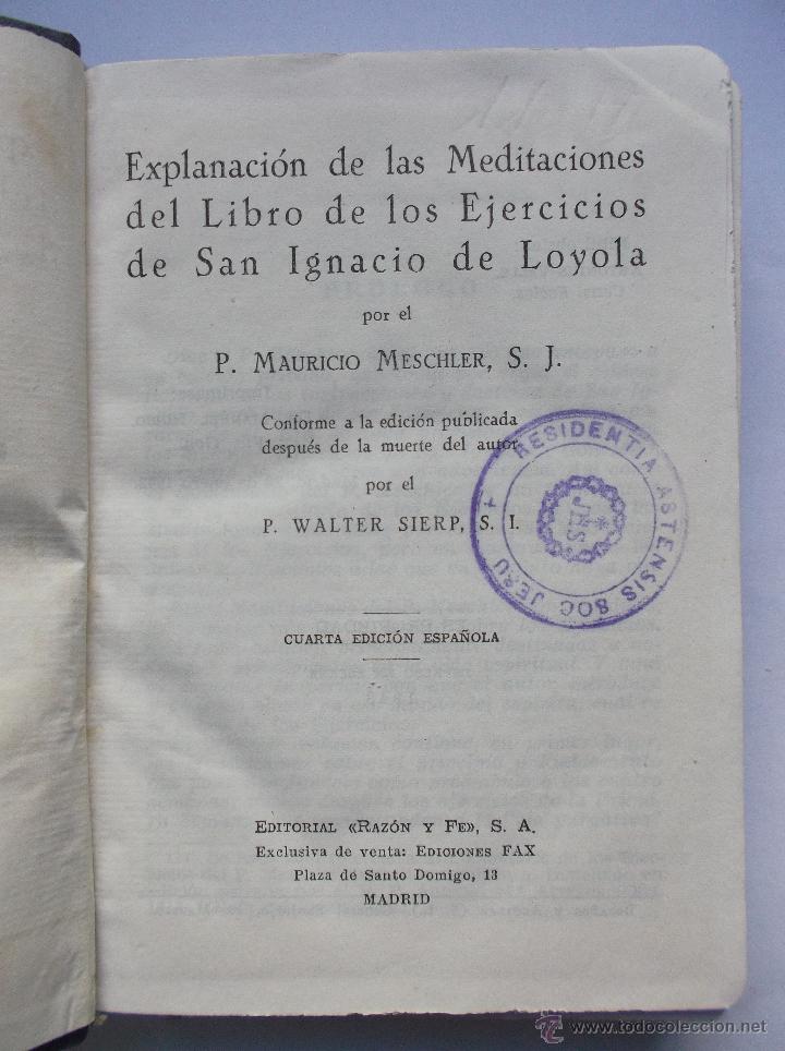 Libros de segunda mano: MEDITACIONES DE LOS EJERCICIOS - 1943 - Foto 2