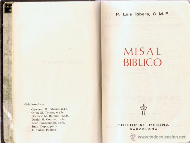 Libros de segunda mano: MISAL B&Iacute;BLICO  P.LUIS RIBERA - Foto 2