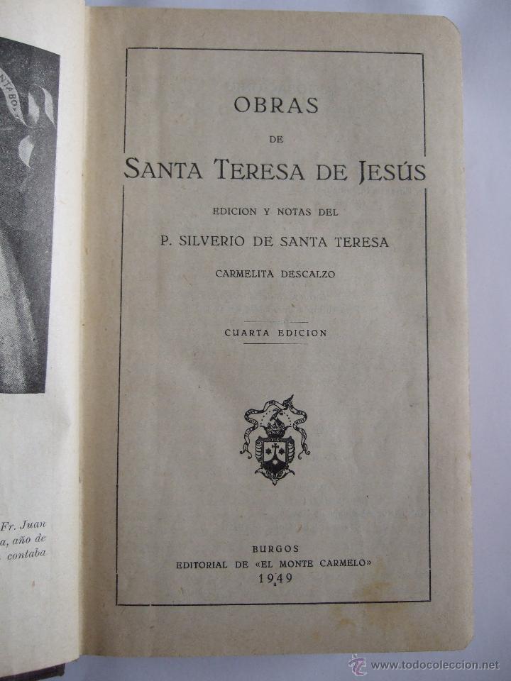 Libros de segunda mano: SANTA TERESA DE JESUS - OBRAS COMPLETAS - 1949 - EDICION Y NOTAS DEL P. SILVERIO DE SANTA TERESA - Foto 2 - 54586434