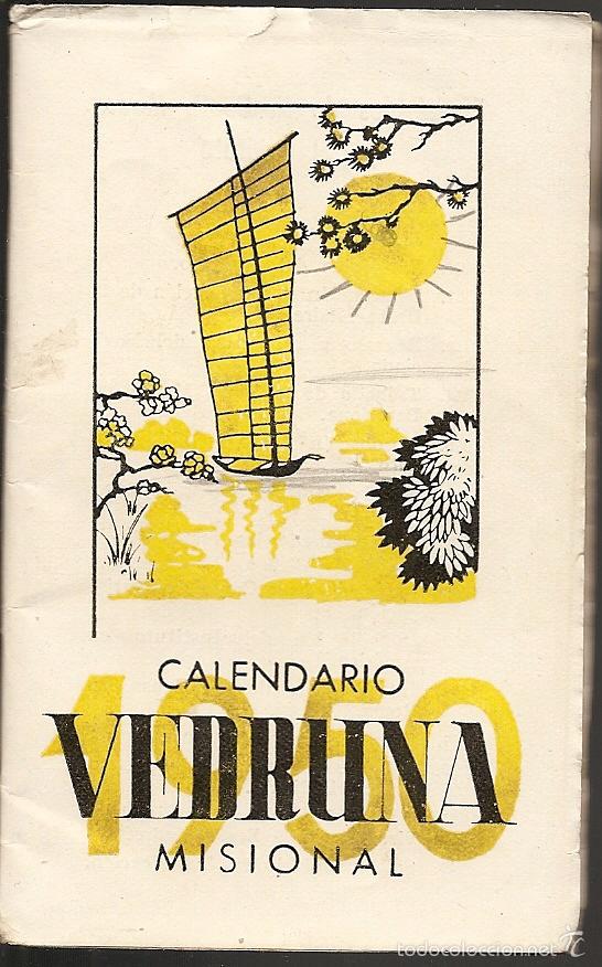 Libri di seconda mano: CALENDARIO VEDRUNA, MISIONAL, 1950,