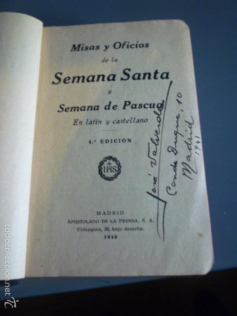 Libros de segunda mano: MISAS Y OFICIOS DE LA SEMANA SANTA, A&Ntilde;O 1940