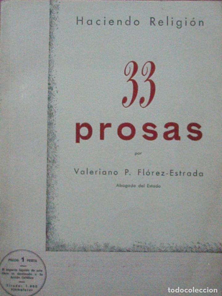 Second hand books: Haciendo religi&oacute;n. 33 prosas - FL&Oacute;REZ-ESTRADA, Valeriano P. Tenerife, 1939