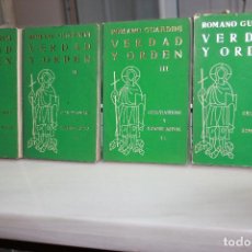Libros de segunda mano: VERDAD Y ORDEN, ROMANO GUARDINI.4 TOMOS. HOMILIAS UNIVERSITARIAS.EDICIONES GUADARRAMA 1960. Lote 71528159