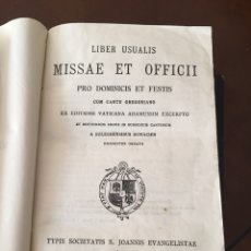 Libros de segunda mano: LIBER USUALIS PARA DOMINGOS Y FIESTAS. CANTO GREGORIANO, 1942.