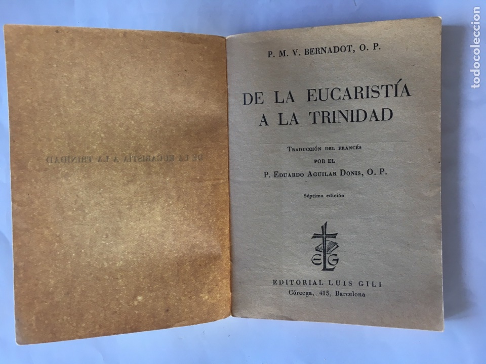Libros de segunda mano: De la Eucarist&iacute;a a la Trinidad (a.1965) - Foto 1