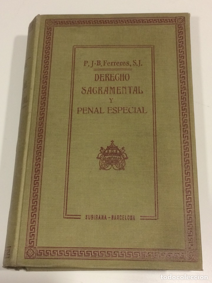 Libros de segunda mano: Derecho Sagramental y Penal Especial 1918