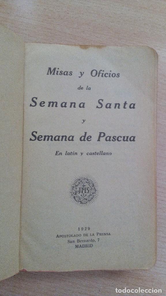 Libros de segunda mano: Misas y Oficios de la Semana Santa 1929.