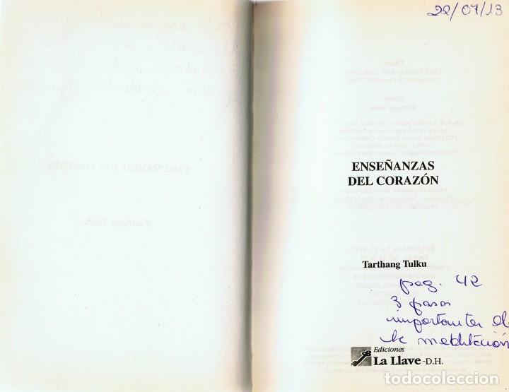 Libros de segunda mano: ENSE&Ntilde;ANZAS DEL CORAZ&Oacute;N TARTHANG TULKU - Foto 3
