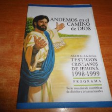 Libri di seconda mano: PROGRAMA DE MANO ASAMBLEA TESTIGOS DE JEHOVA MADRID ESPAÑA 1998-99 WATCHTOWER ANDEMOS EN EL CAMINO. Lote 109492271