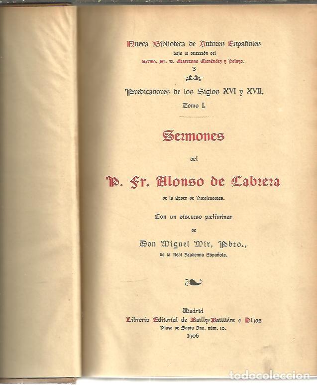 Libros de segunda mano: SERMONES. - CABRERA, Alonso de. - Foto 1
