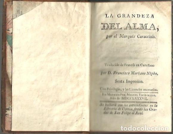 Libros de segunda mano: LA GRANDEZA DEL ALMA. - CARACCIOLO, Marqu&eacute;s. - Foto 1