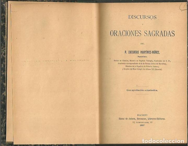 Libros de segunda mano: DISCURSOS Y ORACIONES SAGRADAS. - MARTINEZ NU&Ntilde;EZ, Zacarias.