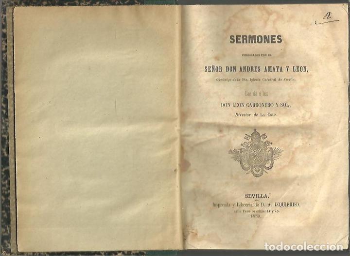 Libros de segunda mano: SERMONES. - AMAYA Y LEON, Andr&eacute;s. - Foto 1