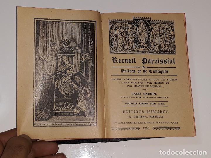 Libros de segunda mano: ANTIGUO MISAL FRANCES RECUEIL PAROSSIAL DE PRIERES ET DE CANTIQUES - REZOS Y CANTICOS A&Ntilde;O 1950