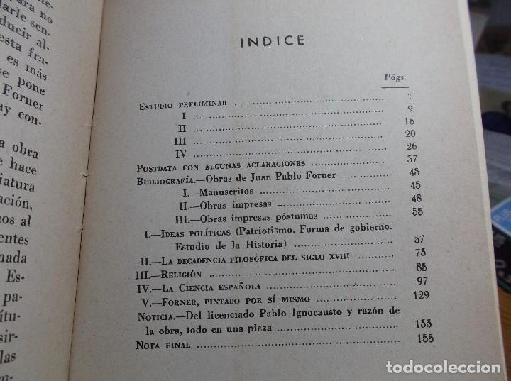 Libros de segunda mano: JUAN PABLO FORNER - 1942. - Foto 2