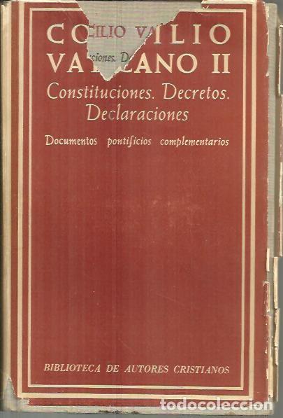 Libros de segunda mano: CONCILIO VATICANO II. CONSTITUCIONES. DECRETOS. DECLARACIONES. DOCUMENTOS PONTIFICIOS COMPLEMENTARIO - Foto 1