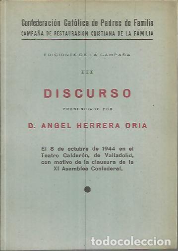 Libros de segunda mano: DISCURSO. - HERRERA ORIA, Angel. - Foto 1