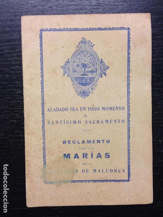 Libros de segunda mano: REGLAMENTO PARA LAS MARIAS DE LA DIOCESIS DE MALLORCA, 1942