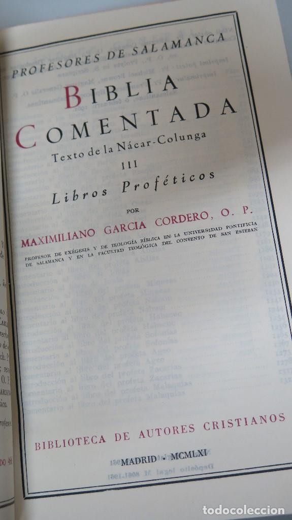 Libros de segunda mano: 1961.- BIBLIA COMENTADA. LIBROS PROFETICOS. B.A.C - Foto 2