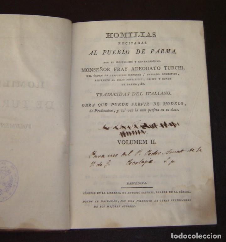 Livres d'occasion: HOMIL&Iacute;AS RECITADAS AL PUEBLO DE PARMA - Fray A. Turchi - Vol.2 - circa 1850