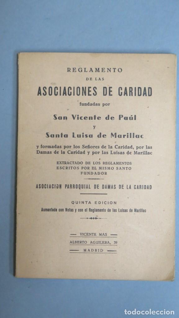 Libri di seconda mano: 1945.- REGLAMENTO DE LAS ASOCIACIONES DE CARIDAD FUNDADAS POR S. VICENTE DE PAUL Y STA. LUISA