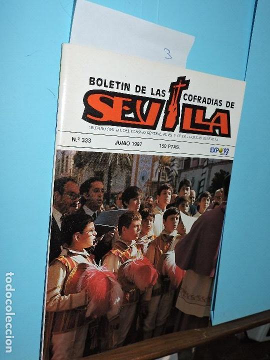 Libros de segunda mano: Bolet&iacute;n de las Cofrad&iacute;as de Sevilla n&ordm;333 junio 1987. &Oacute;rgano Oficial del Consejo General de