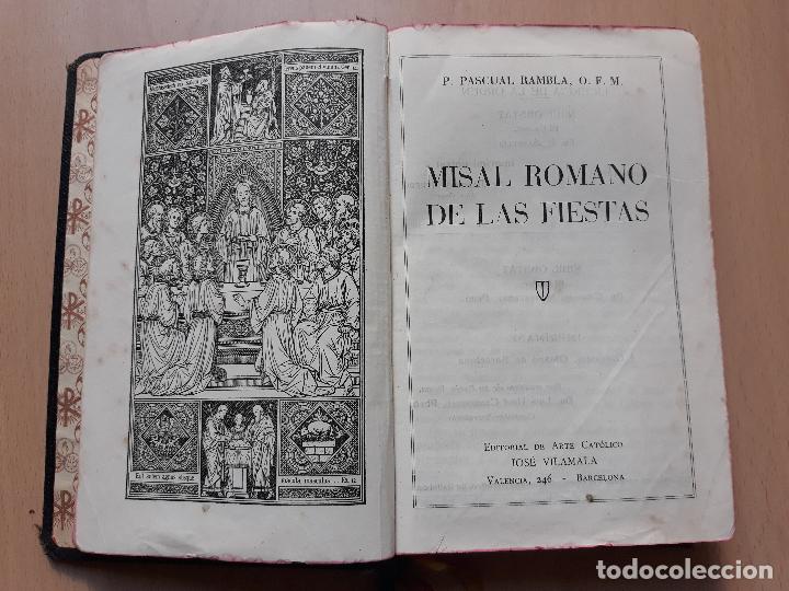 Libros de segunda mano: Misal romano de las fiestas- editorial arte cat&oacute;lico- pascual rambla 1943