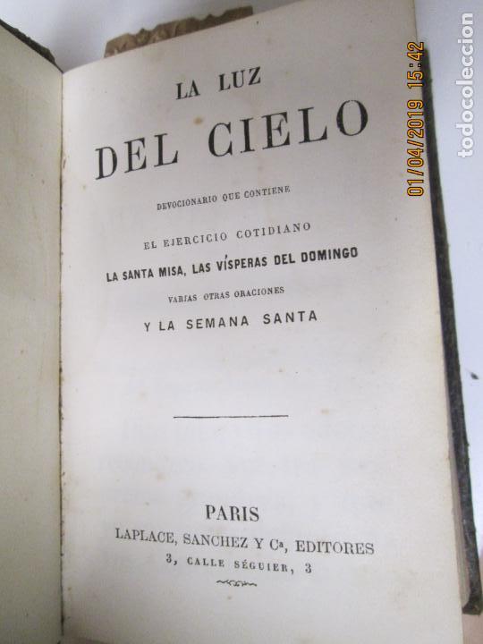 Libros de segunda mano: LA LUZ DEL CIELO DEVOCIONARIO DEVOCIONARIO QUE CONTIENE EL EJERCICIO COTIDIANO, - PARIS - Foto 1