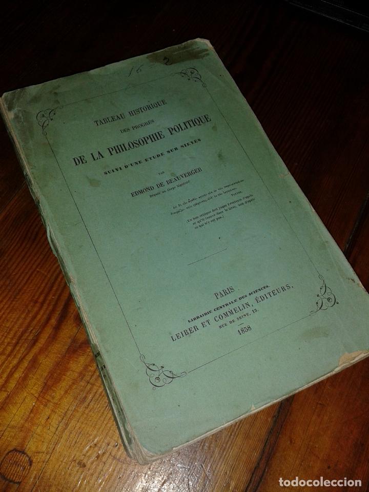 Libros de segunda mano: BEAUVERGER, Edmond de - TABLEAU HISTORIQUE DES PROGRES DE LA PHILOSOPHIE POLITIQUE suivi d�une etude