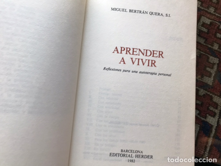 Libros de segunda mano: Aprender a vivir. Miguel Bertr&aacute;n. Hered&eacute;. Buen estado - Foto 4