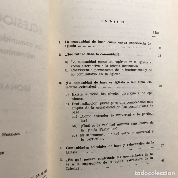 Libros de segunda mano: Ecclesiog&eacute;nesis. Leonardo Boff - Foto 4